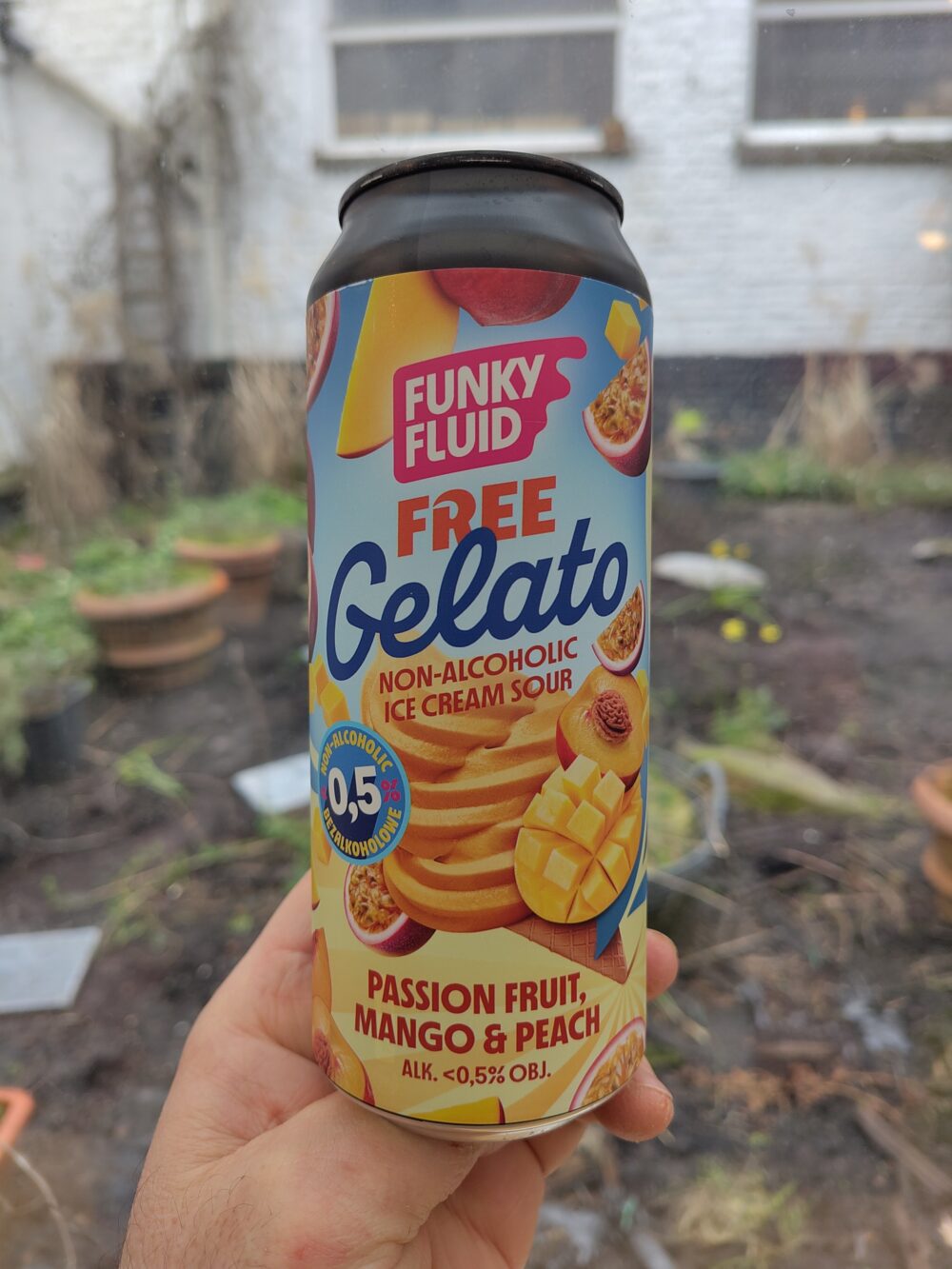 Funky Fluid Free gelato passionfruit mango peach front