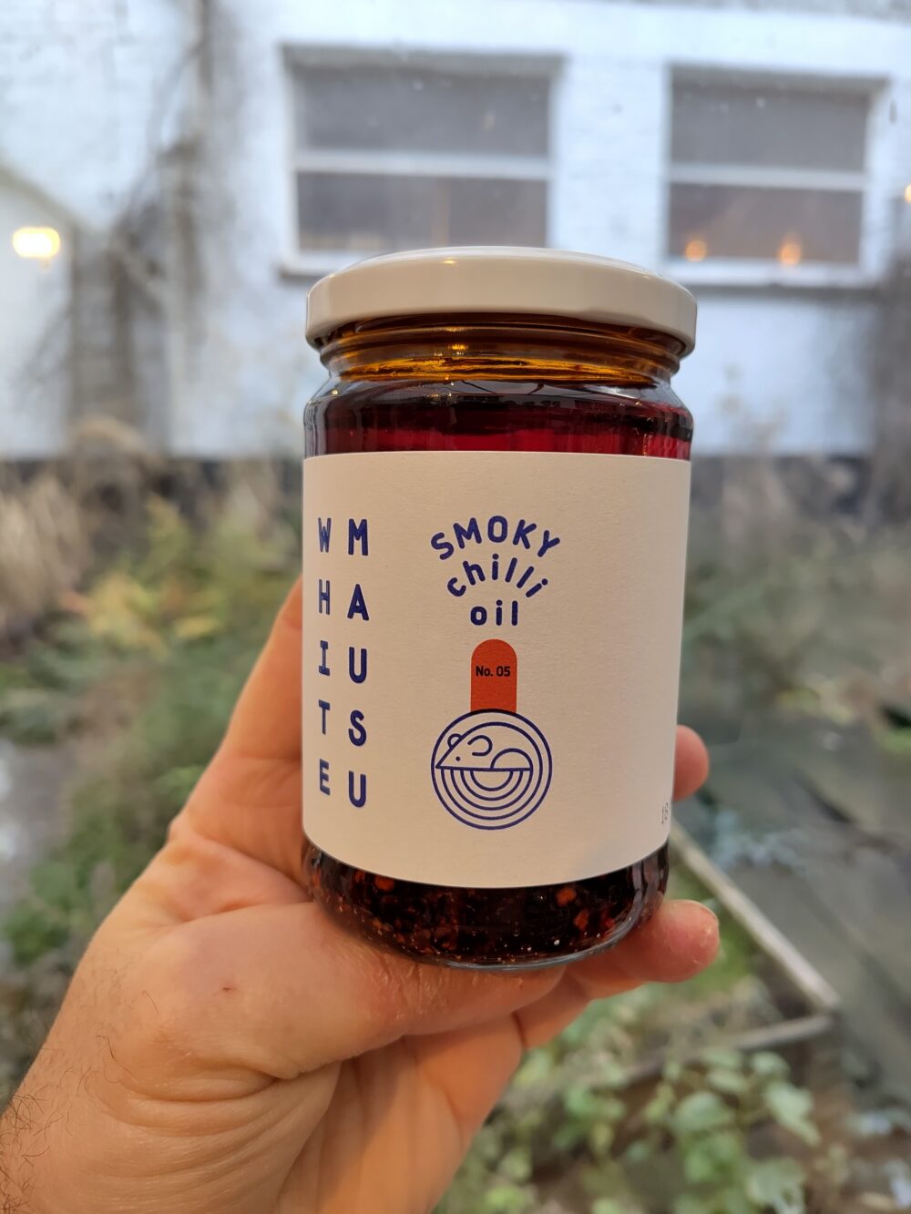 White Mausu Rayu Smoky chilli oil front